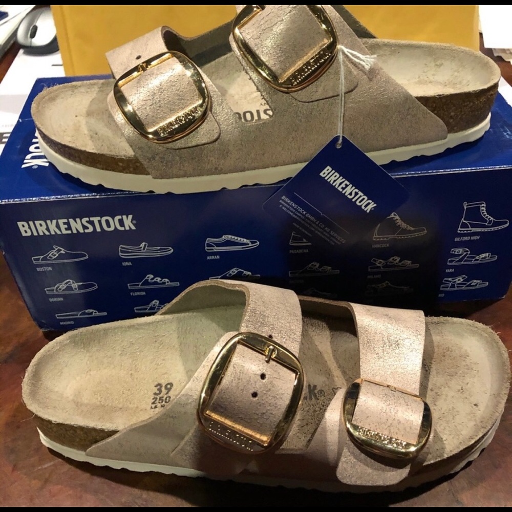 Arizona Birkenstocks - Big Buckle Rosegold